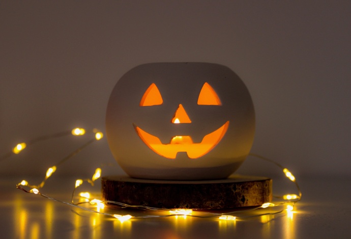 Abóbora de Halloween iluminada