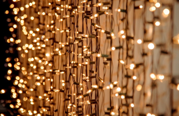 Cortina de luzes de natal