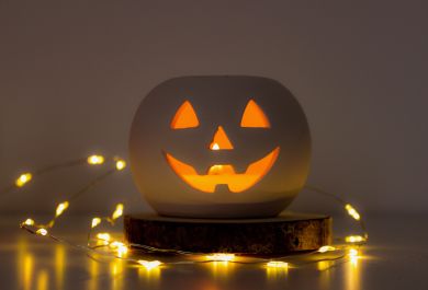 Abóbora de Halloween iluminada