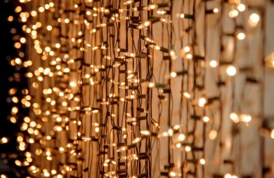 Cortina de luzes de natal