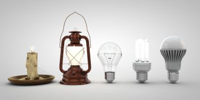 Vários tipos de iluminação ao longo dos anos